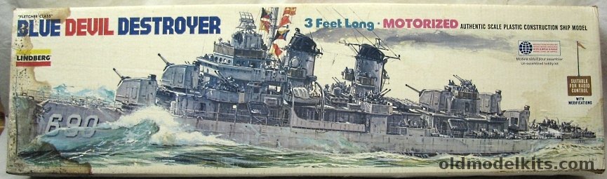 Lindberg 1/125 Blue Devil Destroyer USS Melvin  (Fletcher Class) - Motorized for R/C, 815M plastic model kit